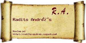Radits András névjegykártya
